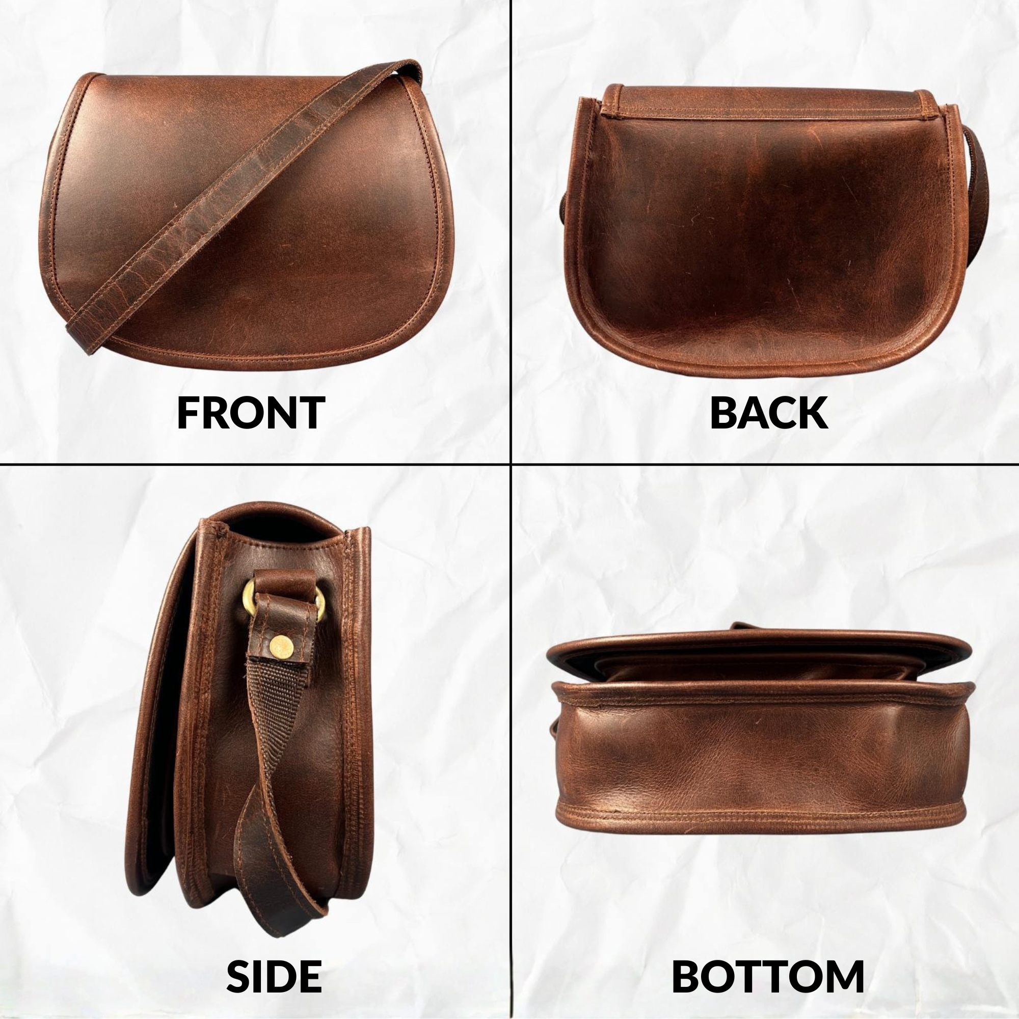  Women's Saddle Crossbody Handbag Genuine Leather Evening Shoulder Sling Bag